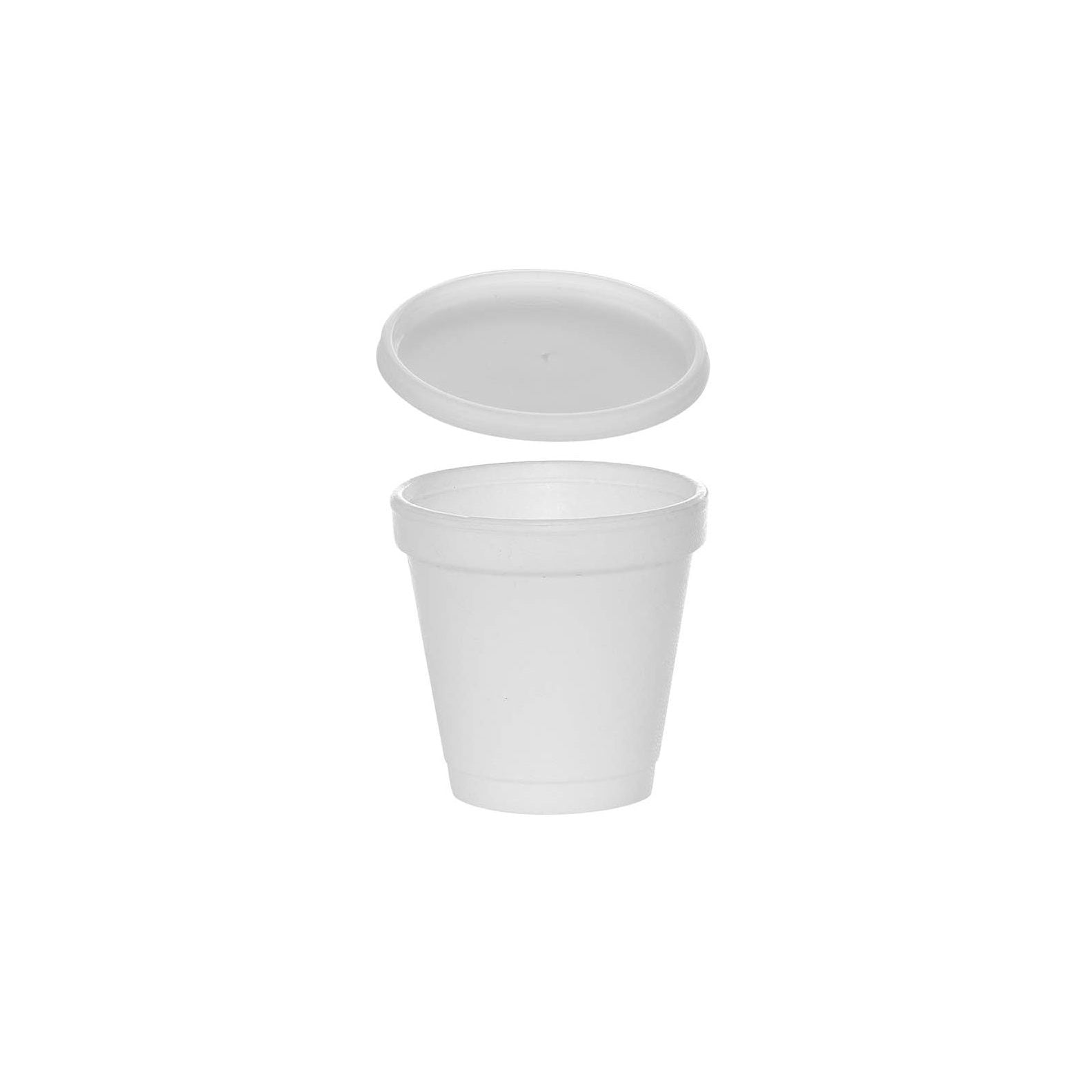 GREATYUUO (100 Sets) 4 oz White Foam Cups with Translucent Vented Lids