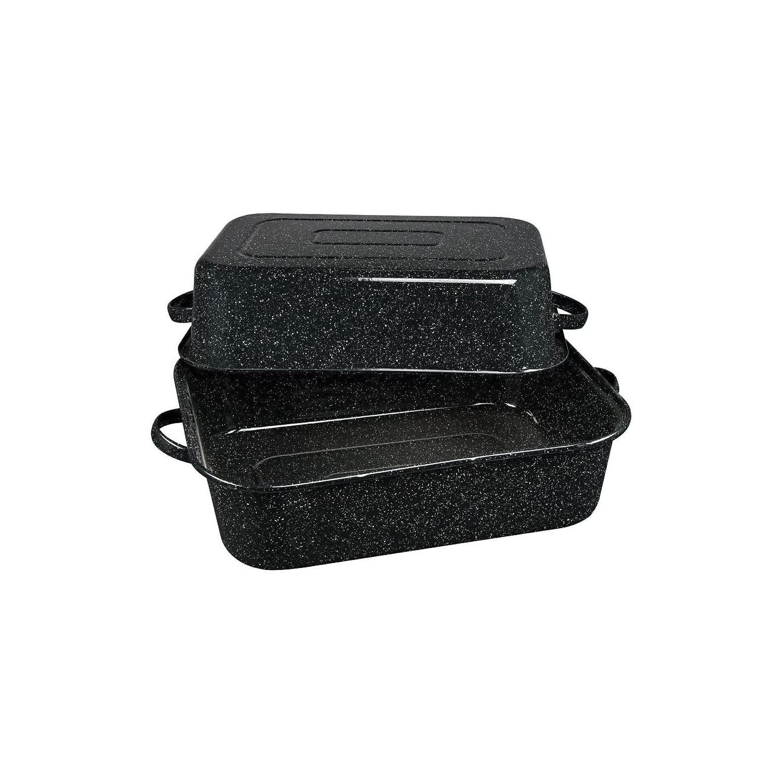 GREATYUUO 25 lb. Enamelware Oven Rectangular Roaster with lid. Capacity