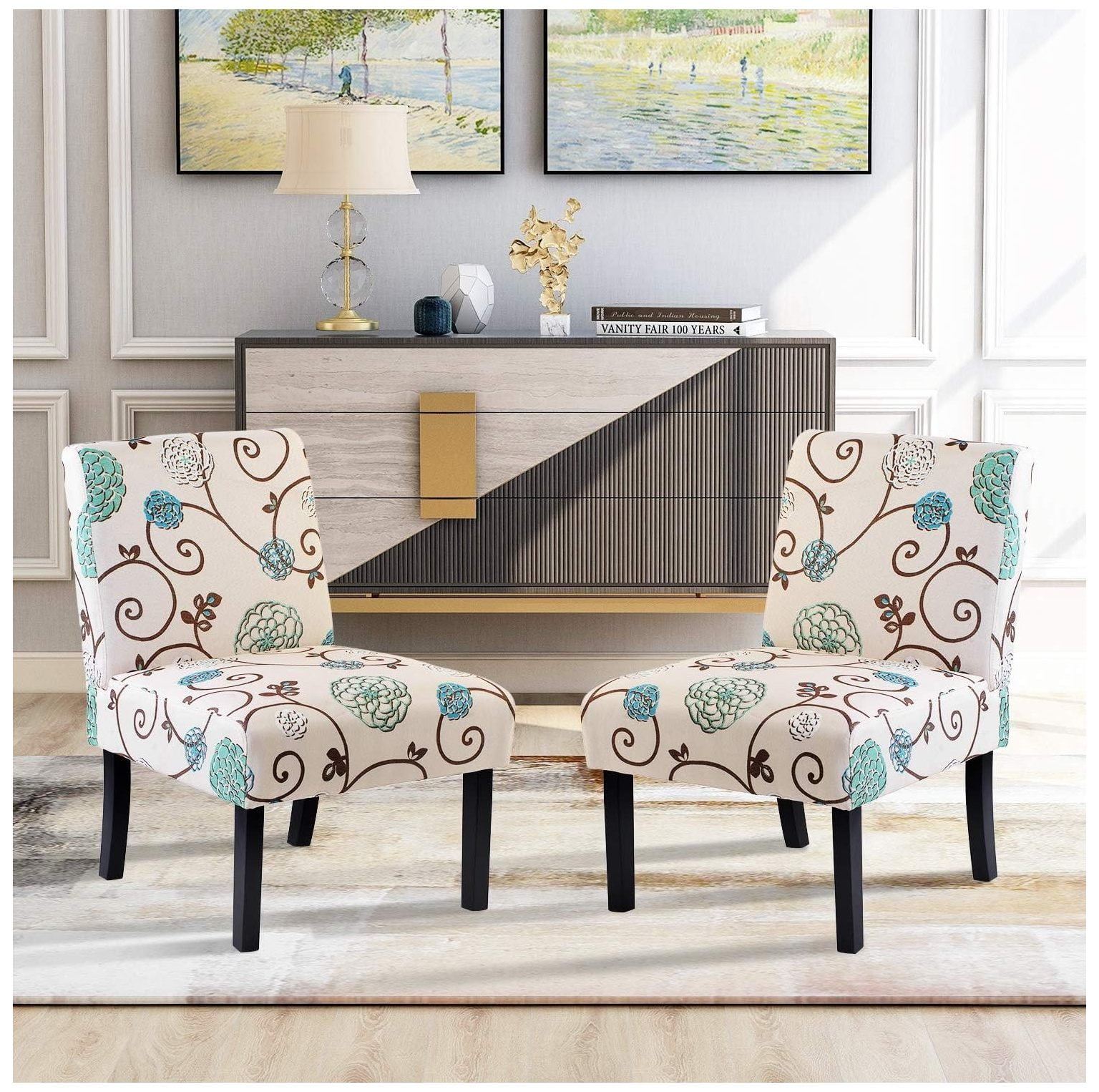 GREATYUUO Accent Chair Set Of 2 Armless Accent Chairs For Living Room Entryway Bedroom Armless Slipper Chair Set Of 2 Fabric 41b47400 42bf 4e45 Ad77 128d641e7cf7.558bb19b4820f4364909cecacf1f0dd2 