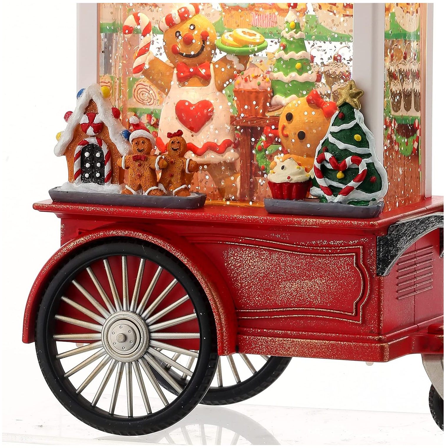 GREATYUUO Candy Cart Water Globe, 10 inches, MultiColor, USB or