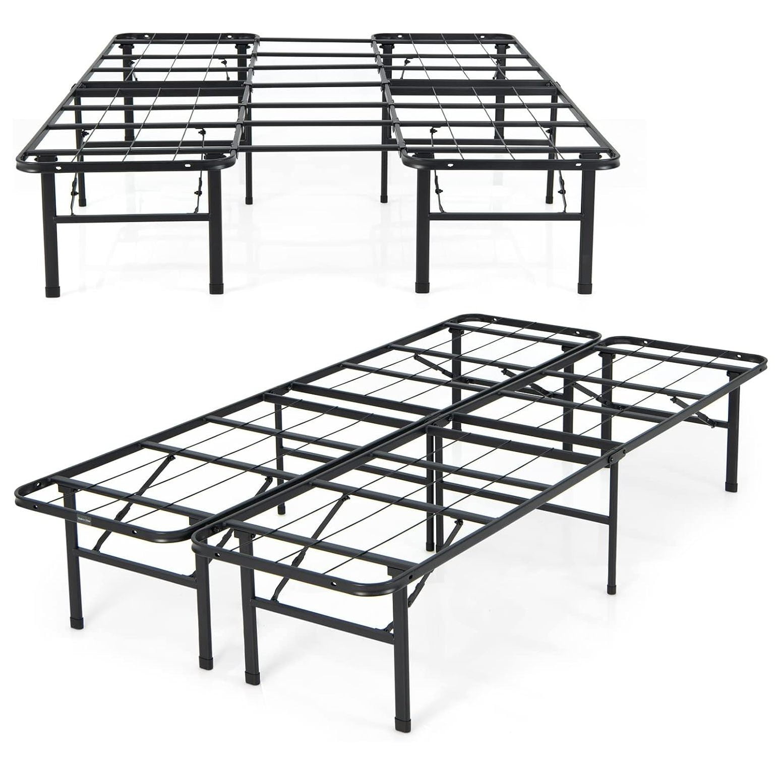 GREATYUUO Folding Metal Platform Bed Frame, 13 Inch Heavy Duty Steel