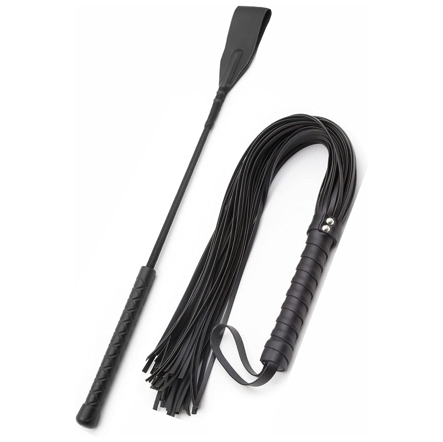 GREATYUUO Horse Riding Crop 18" Black Horse Whip 27" Riding Set, Whips