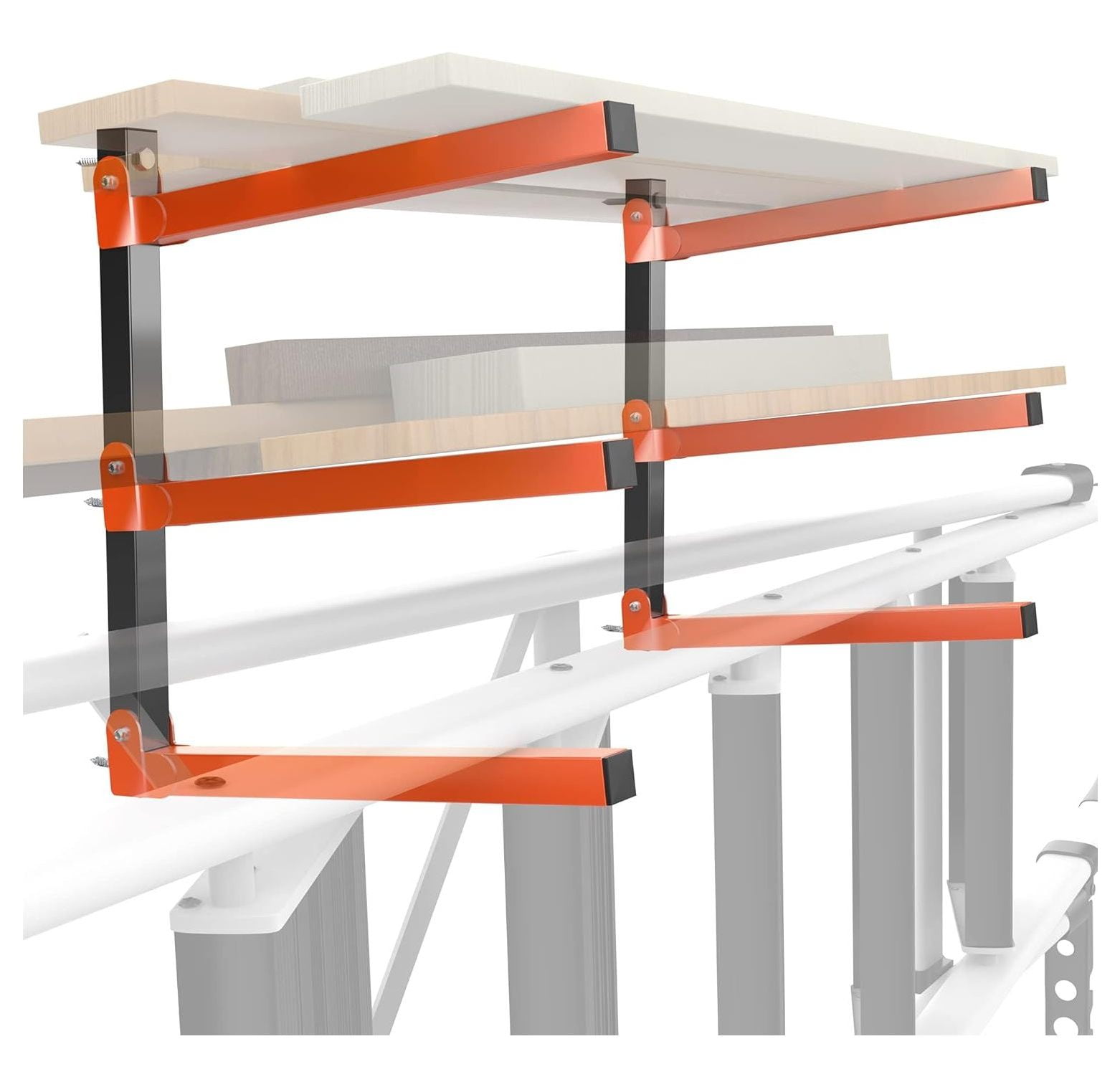 GREATYUUO Metal Lumber Rack and Wall Mounted Lumber Storage Rack with