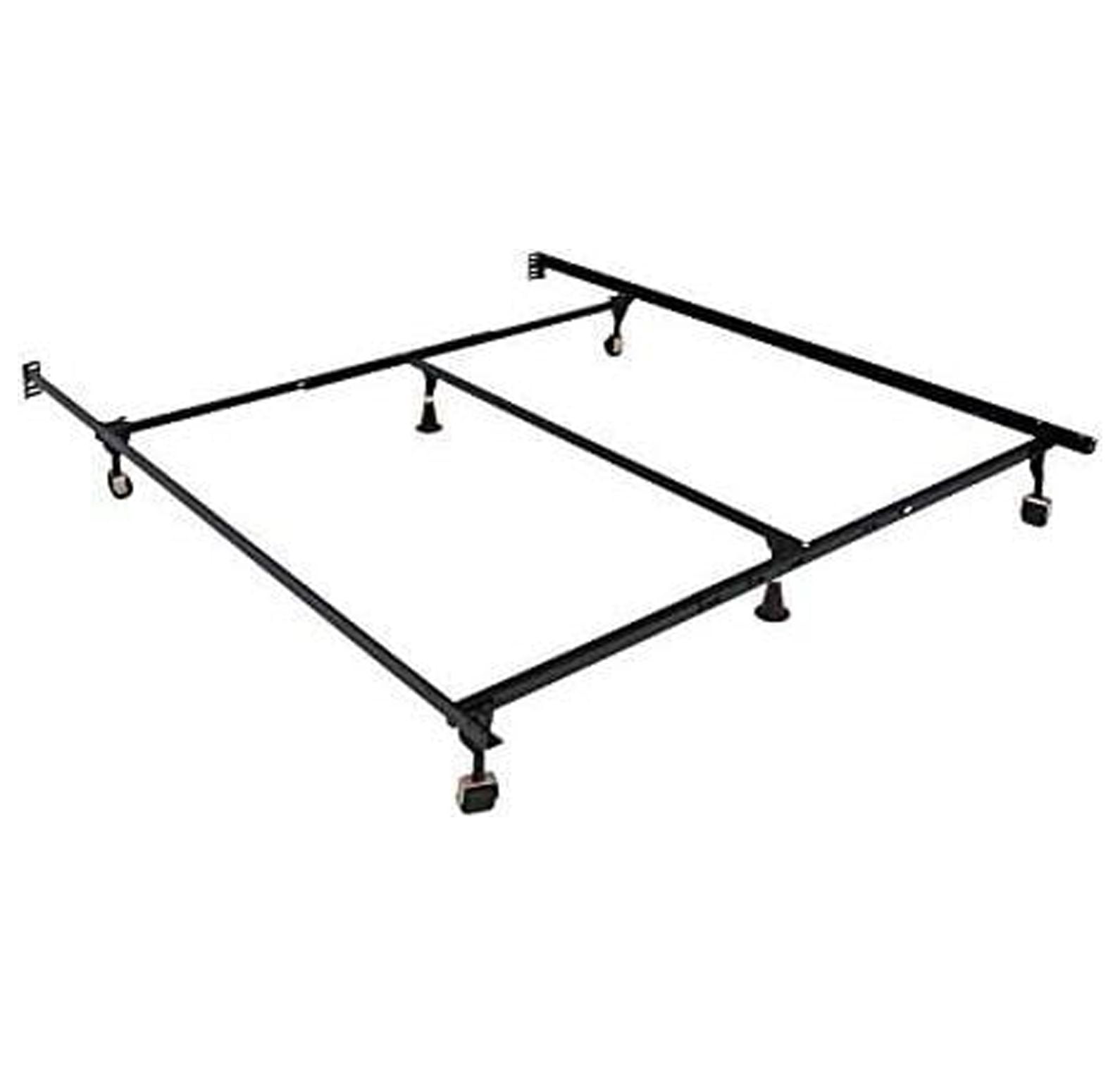 GREATYUUO Modern Metal Adjustable Queen/King Bed Frame in Black