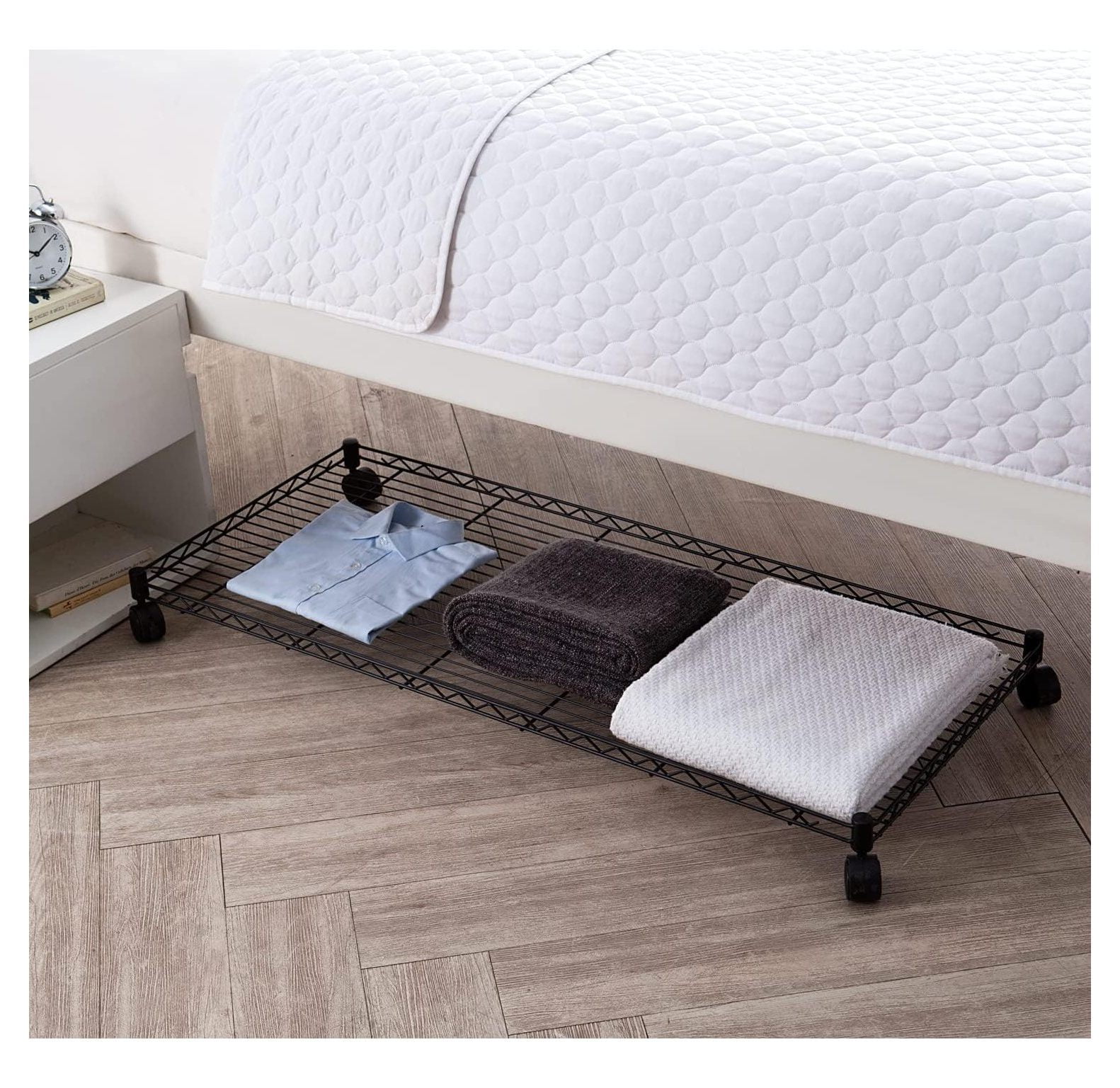 GREATYUUO Rolling Underbed Storage Shelf Suprima Black
