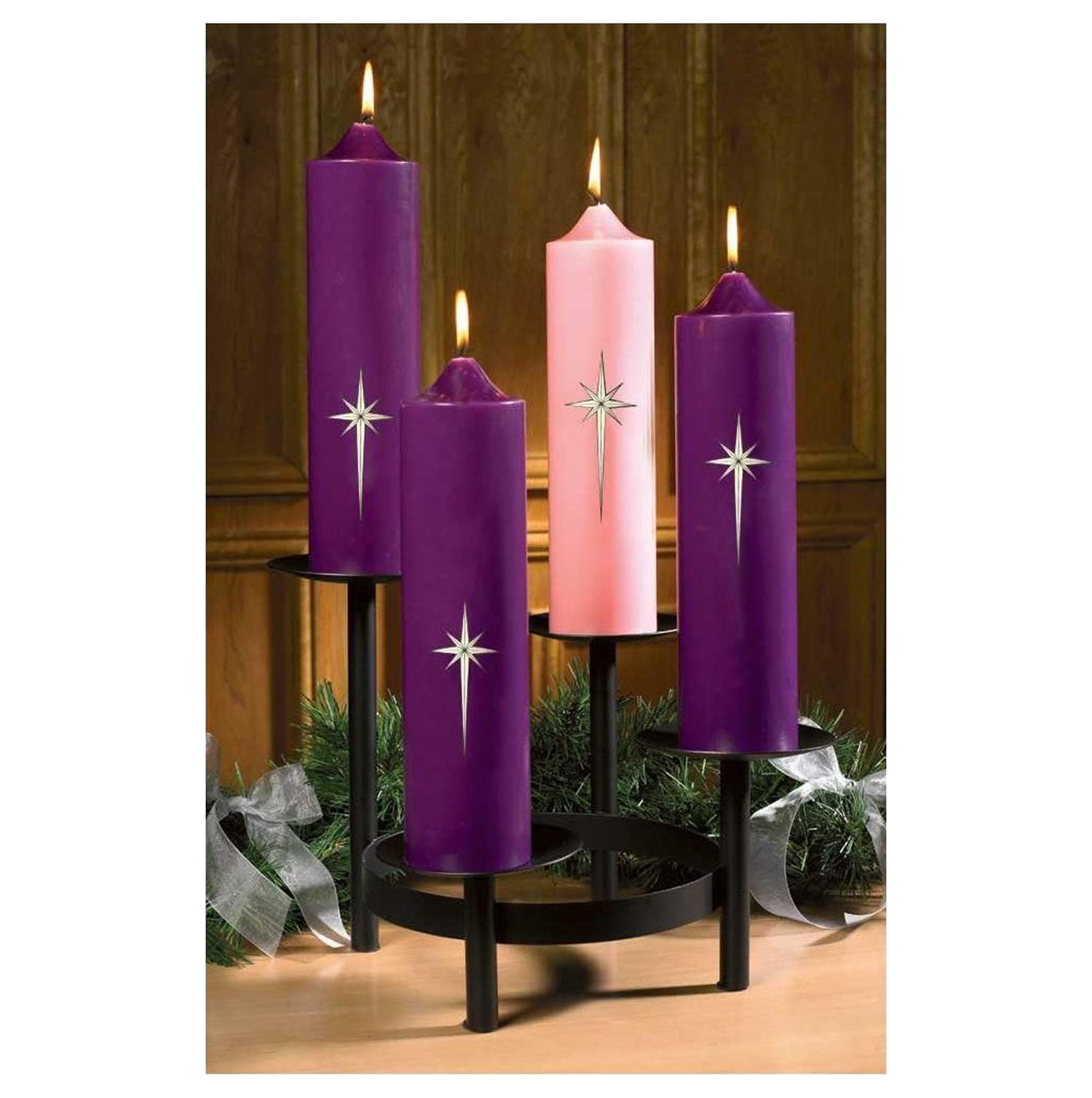 GREATYUUO Star of Bethlehem Advent Pillar Candle Set, 48070
