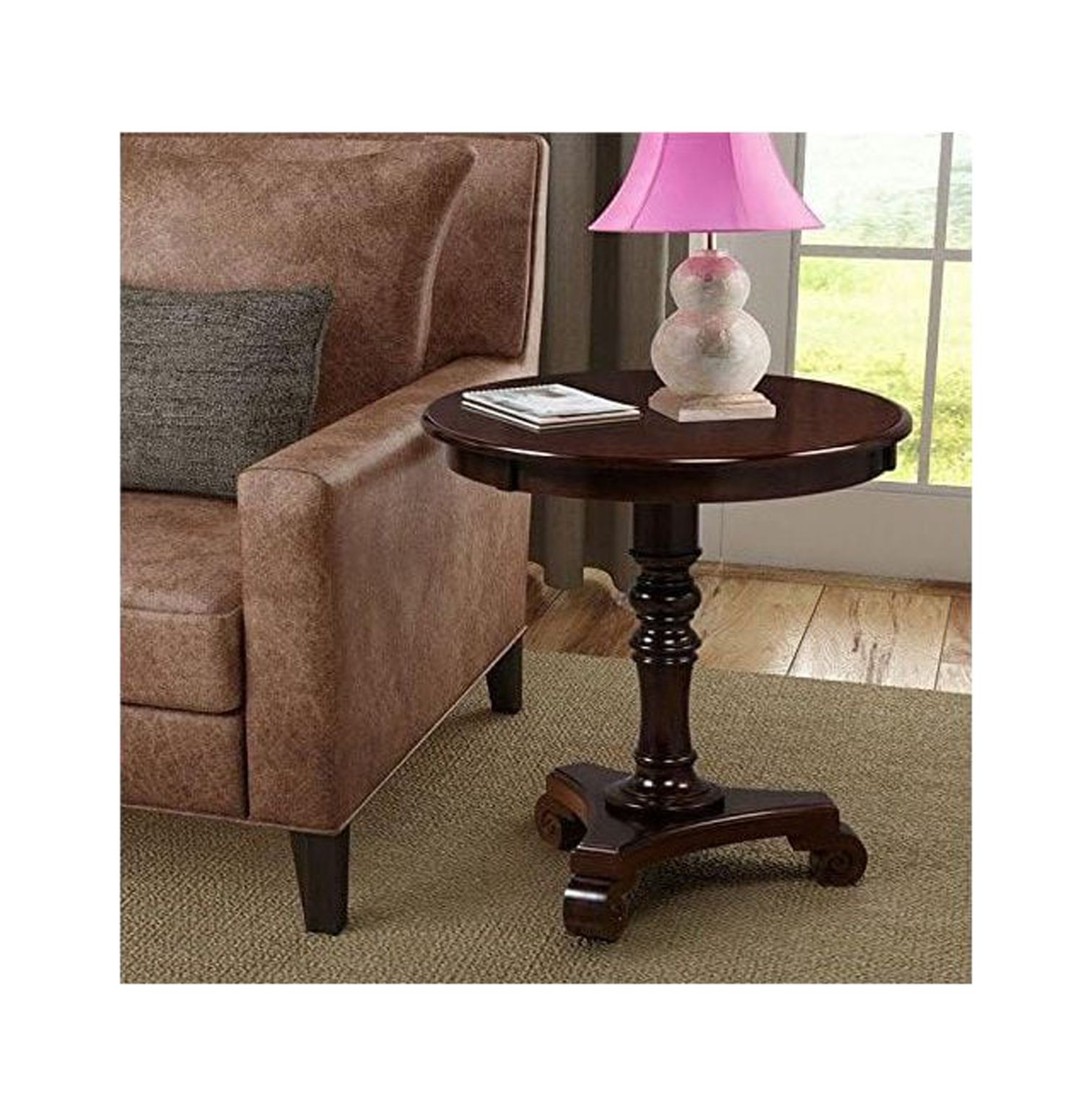 GREATYUUO Talbot End Table in Espresso Wood Finish