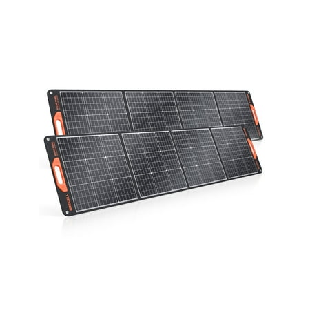Grecell 200W Portable Flexible Foldable Solar Panel Kit Power Generator (2 Pack), 12V/24V Lightweight High-Efficiency Solar Charger Power Backup