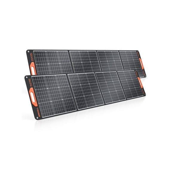 Grecell 200W Portable Flexible Foldable Solar Panel Kit Power Generator (2 Pack), 12V/24V Lightweight High-Efficiency Solar Charger Power Backup