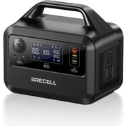 GRECELL Portable Power Station 300W, 230Wh LiFePO4 Battery Backup 1.5 Hour Fast Charging with 100W USB-C PD Output, Solar Generator for Home Outage Camping