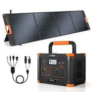 GRECELL Portable Power Station 500W WIth 200W Solar Panel, 519Wh/140400mAh Solar Generator Backup Lithium Battery Pack Power Supply with 2 AC Outlets, PD 60W USB-C for Outdoor RV Camping Home Outage
