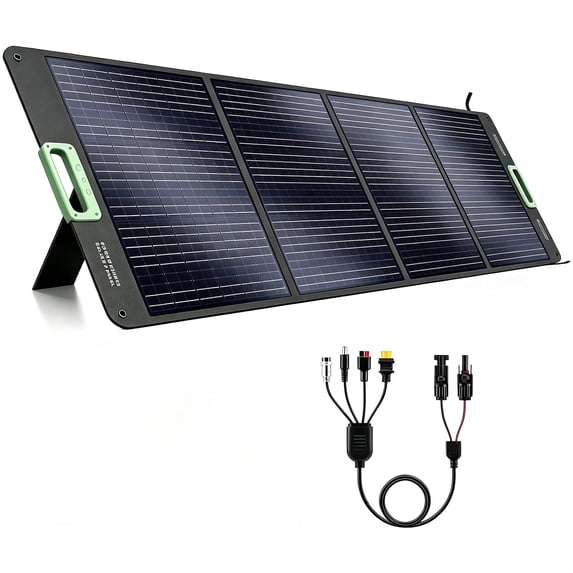 GRECELL Portable Solar Panels for Power Station, 200 GRECELL 200W Portable Solar Panel for Power Station, Foldable Solar Charger, IP65 Waterproof Solar Panel Kit DC XT60 Anderson Aviation Output