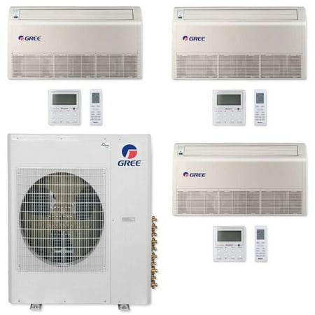 GREE Multi Gen2 Series 30,000 BTU 3-Zone Universal Floor/Ceiling 9K+9K+24K Ductless Mini-Split System