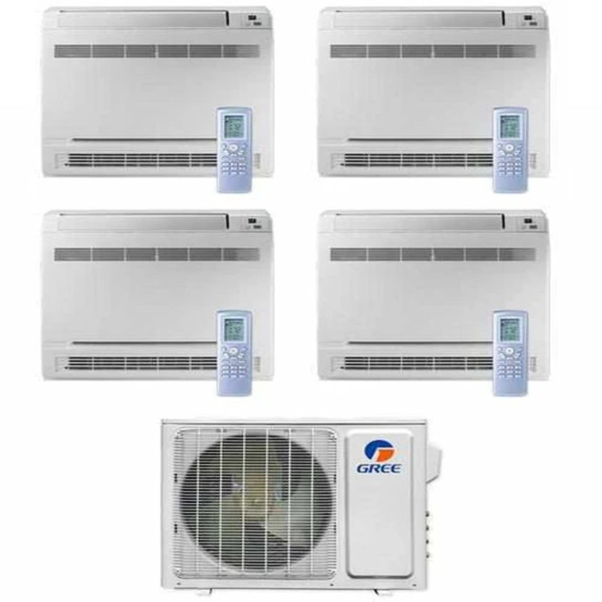 GREE Multi Gen2 Series 36,000 BTU 4-Zone Mini Floor Console 9K+9K+12K+12K Ductless Mini-Split System