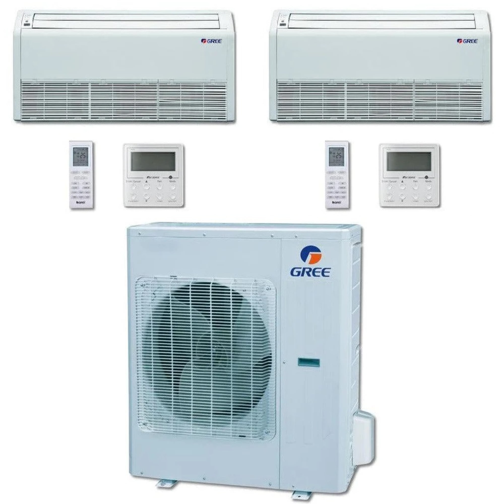 GREE Multi+ Ultra Series 24,000 BTU 2-Zone Universal Floor/Ceiling 18K ...