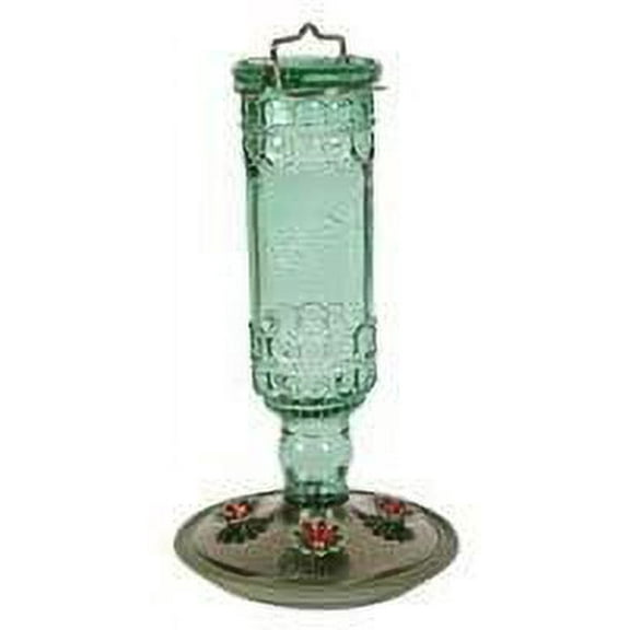 Havahart Hummingbird Feeder Antique Glass Bottle Style - Hanging - Single Piece, Green