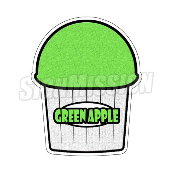 GREEN APPLE FLAVOR Italian Ice Decal shaved ice cart