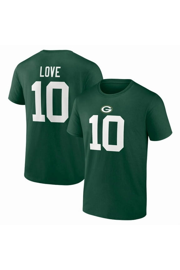 NFL Jordan Love Green Bay Packers Mens Name & Number Short Sleeve Tee