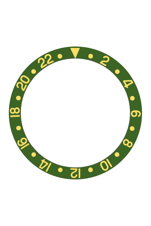 GREEN BEZEL INSERT RING ALUMINUM FOR ROLEX GMT 16700 16713 16718 16760 GOLD FONT