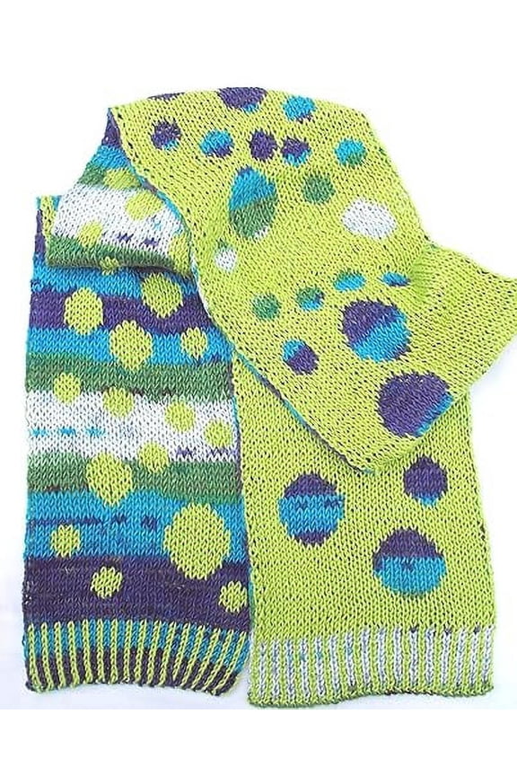 GREEN BUBBLE SCARF - HANDMADE REVERSIBLE