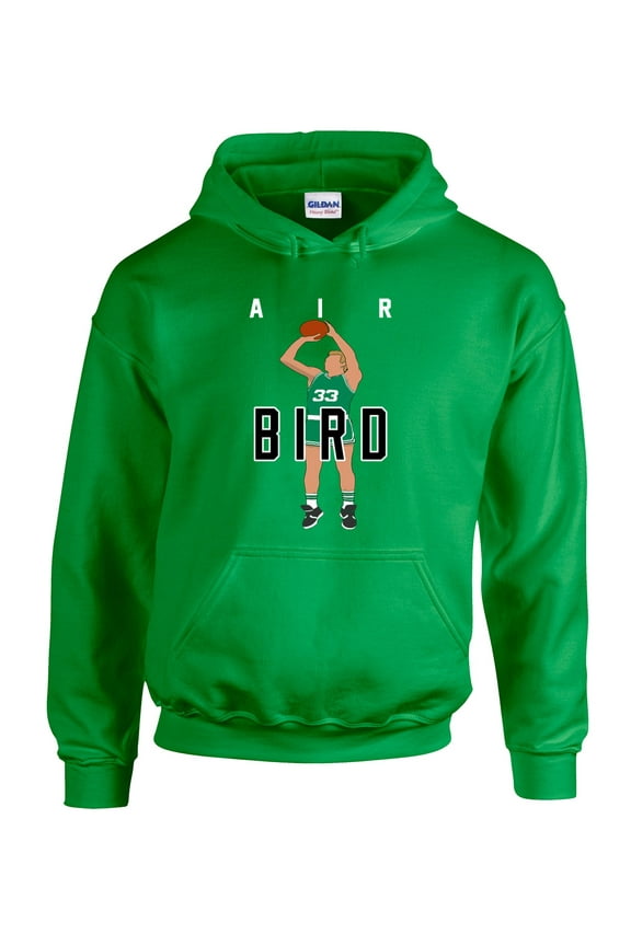 GREEN Celtics Larry Bird Air Pic Hooded Sweatshirt ADULT