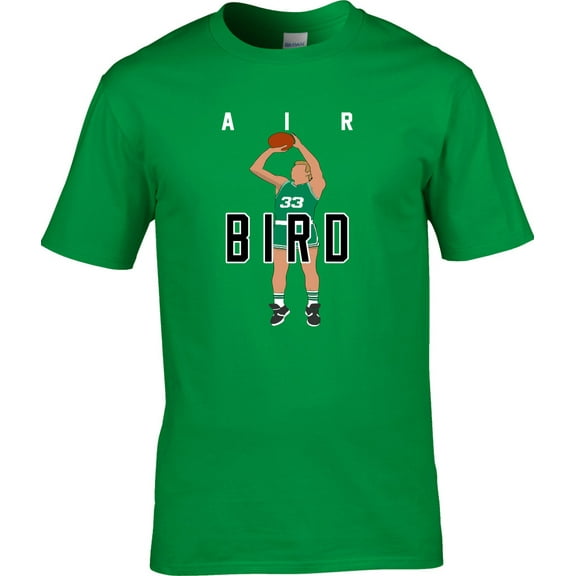 GREEN Celtics Larry Bird Air Pic T-shirt ADULT