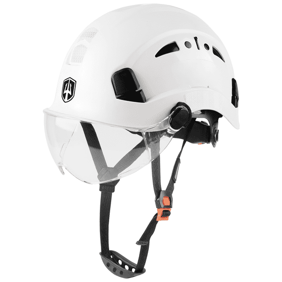 GREEN DEVIL Safety Helmet Hard Hat with Visor and Chinstrap Adjustable Lightweight Vented ABS Work Helmet for Men and Women 6-Point Suspension ANSI Z89.1 Approved Ideal for Industrial & Construction
