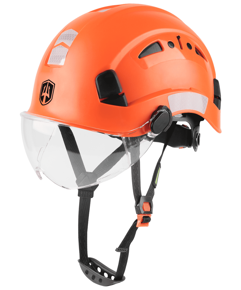 GREEN DEVIL Safety Helmet Hard Hat with Visor and Chinstrap Adjustable Lightweight Vented ABS Work Helmet for Men and Women 6-Point Suspension ANSI Z89.1 Approved Ideal for Industrial & Construction