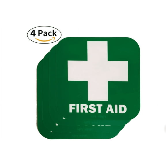 GREEN FIRST AID STICKER 4 PACK
