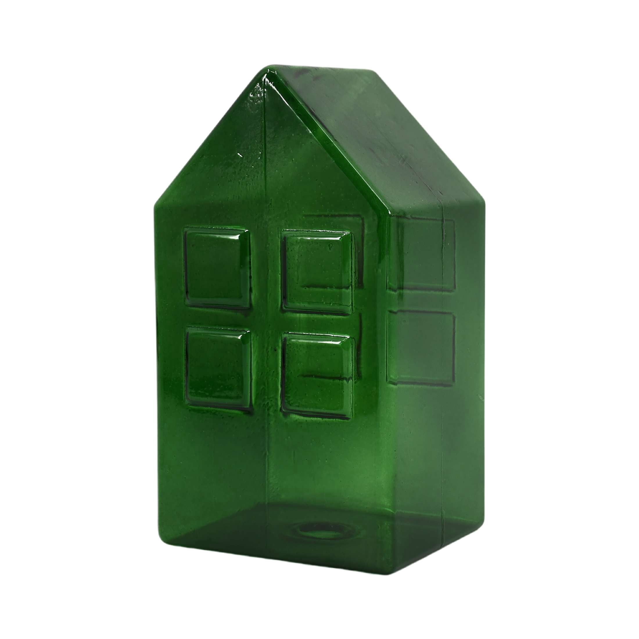 Glass House Christmas Decoration, Green, 7.5", by Holiday Time