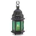 thumbnail image 1 of GREEN GLASS MOROCCAN LANTERN, 1 of 7