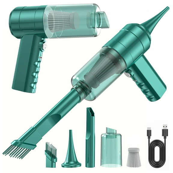 GREEN Green Portable Handheld Car Vacuum Cleaner Wireless Rechargeable High Suction Power 5500 Mbar 0.5L Dust Capacity With Tube And Nozzle For Auto Or Home