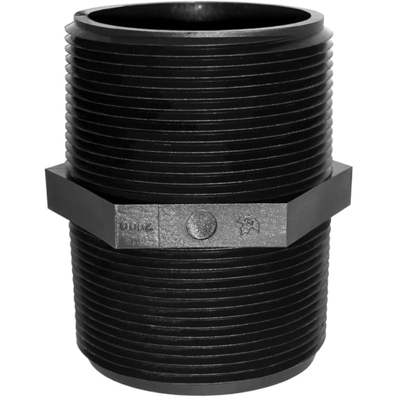 Green Leaf M2000P Pipe Nipple, 2 in, MPT, Polypropylene Black