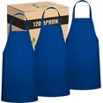 thumbnail image 1 of GREEN LIFESTYLE 120 Pack Bib Apron - Unisex Royal Blue Aprons, Machine Washable Aprons for Men and Women, Kitchen Cooking BBQ Aprons Bulk (Pack of 120, No Pockets, Royal Blue), 1 of 4