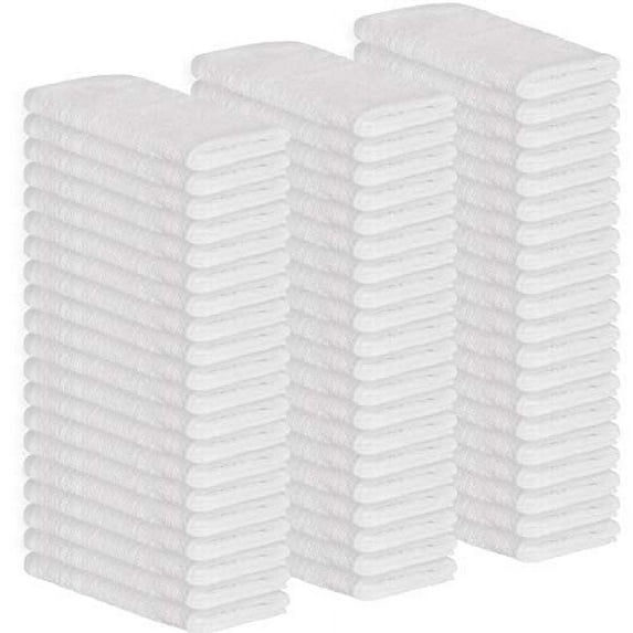 GREEN LIFESTYLE Terry Towels, White Rags, Bar Towels 100% Cotton Absorbent and Durable, Multipurpose Cleaning Rags, Cotton Cleaning Rags, Kitchen Rags, Reusable Shop Rags (14”x17”, Pack of 60)