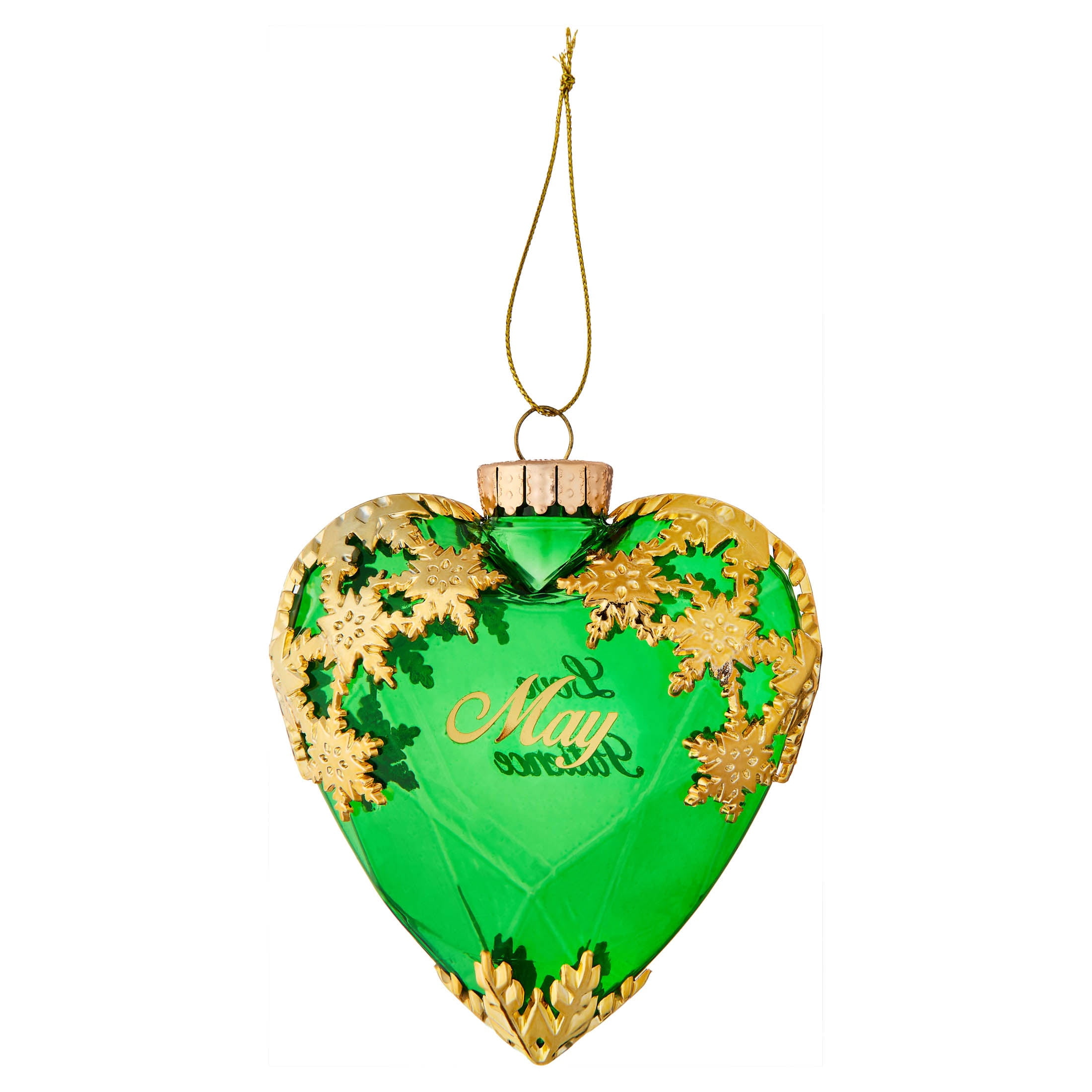 Green and Gold May Birthstone Christmas Ornament, 4.3", by Holiday Time