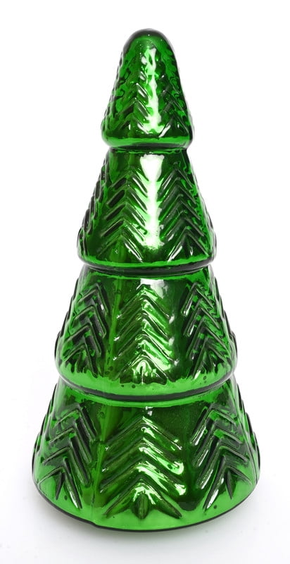 Mercury-Style Glass Christmas Tree Tabletop Decoration, Green, 11.25", by Holiday Time