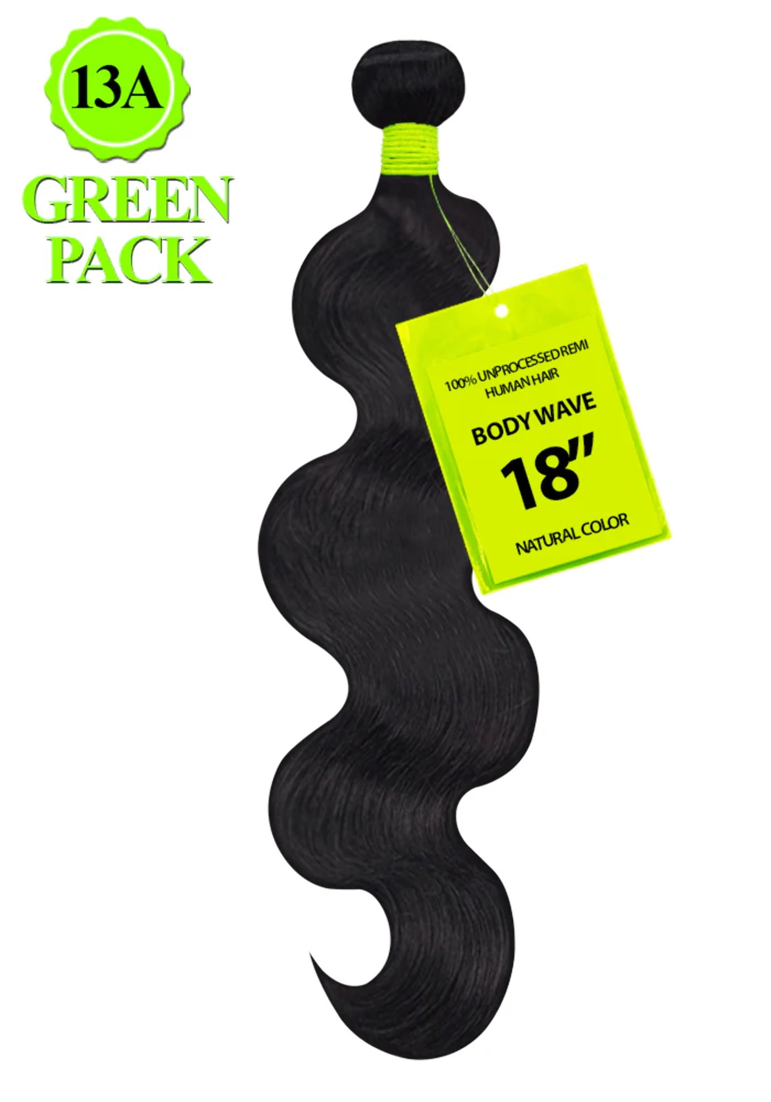 GREEN PAC - 13A 100% UNPROCESSED REMI HUMAN HAIR BODY WAVE - Walmart.com