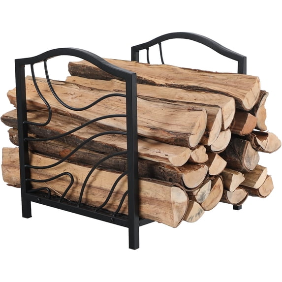 Small Log Rack GREEN PARTY 17 Inch Small Firewood Rack Indoor/Outdoor Metal Firewood ...