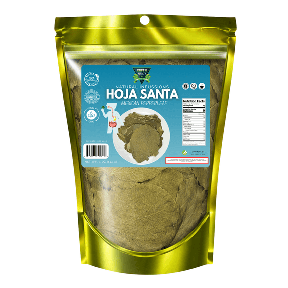 Green Royalty Hoja Santa (Mexican Pepperleaf) – 4 oz | Herbal Tea & Culinary Leaf | Dried Hoja Santa Leaves