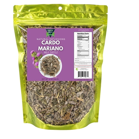 Green Royalty Milk Thistle Tea (Cardo Mariano) 4 oz | Natural Loose Leaf Herbal Tea | 100% Raw & Non-GMO | Supports Wellness & Daily Herbal Infusions | Product of Mexico