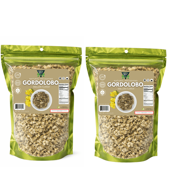 Green RoyaltyGordolobo (Mullein Flower) Herbal Tea 2 Pack Loose Leaf Natural Infusion, Caffeine-Free, Non-GMO, 4 oz Each (Total 8 oz)