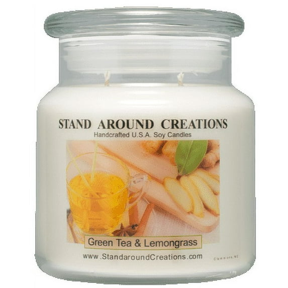 GREEN TEA & LEMONGRASS APOTHECARY 16-OZ. ALL NATURAL SOY CANDLE