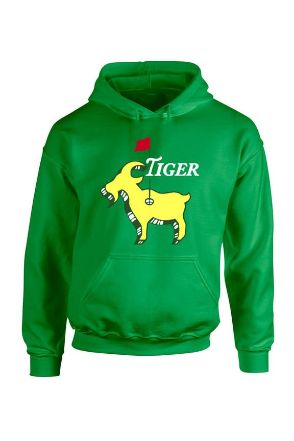 GREEN Tiger Woods Goat Logo Masters Hooded Sweatshirt ADULT