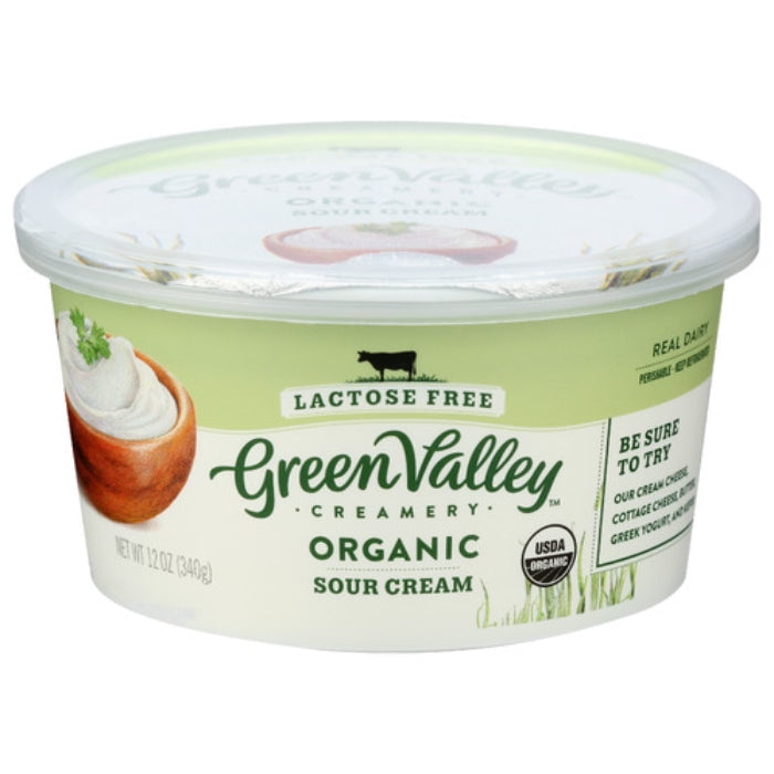 GREEN VALLEY CREAMERY SOUR CREAM ORG 12 OZ - Pack of 6