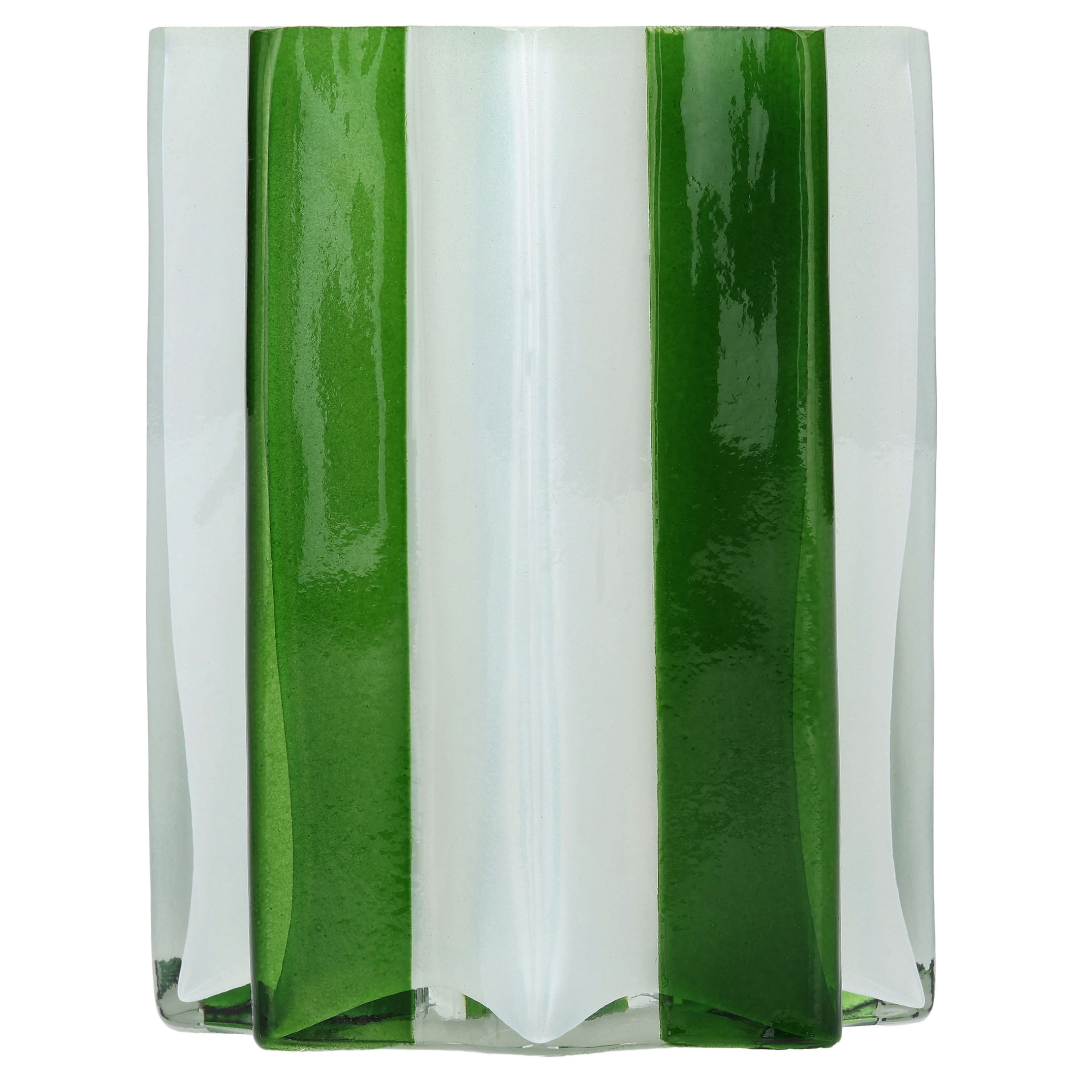 Green and White Glass Christmas Tealight Candle Holder, 4.5", by Holiday Time