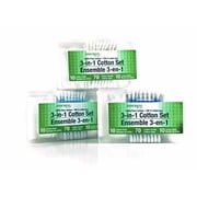 3-in-1 Cotton Set - Cotton Pads, Swabs & Balls