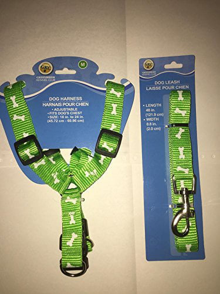 GREENBRIER KENNEL CLUB Dog Harness and Leash Set (Medium, Green