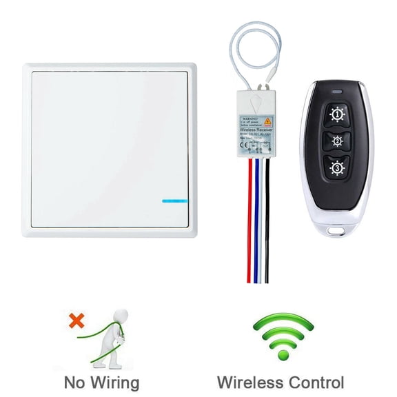 GREENCYCLE 1 PK 1-way Wireless Switch 1 PK Remote receiver Lights Switch 1PK Romote Control Kit Lamp