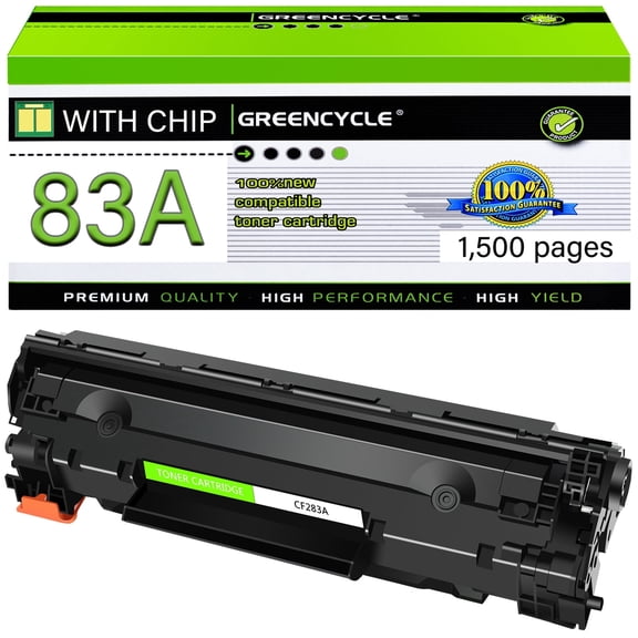 GREENCYCLE 1 Pack Compatible Black Toner Cartridge Replacement for 83A CF283A Use with Laserjet Pro MFP M201dw M225dw M127fw M125nw M127fn Printer
